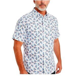 Goodfellow & Co. Men's Blue Roller Skates Graphic Slim Button Down Shirt Medium